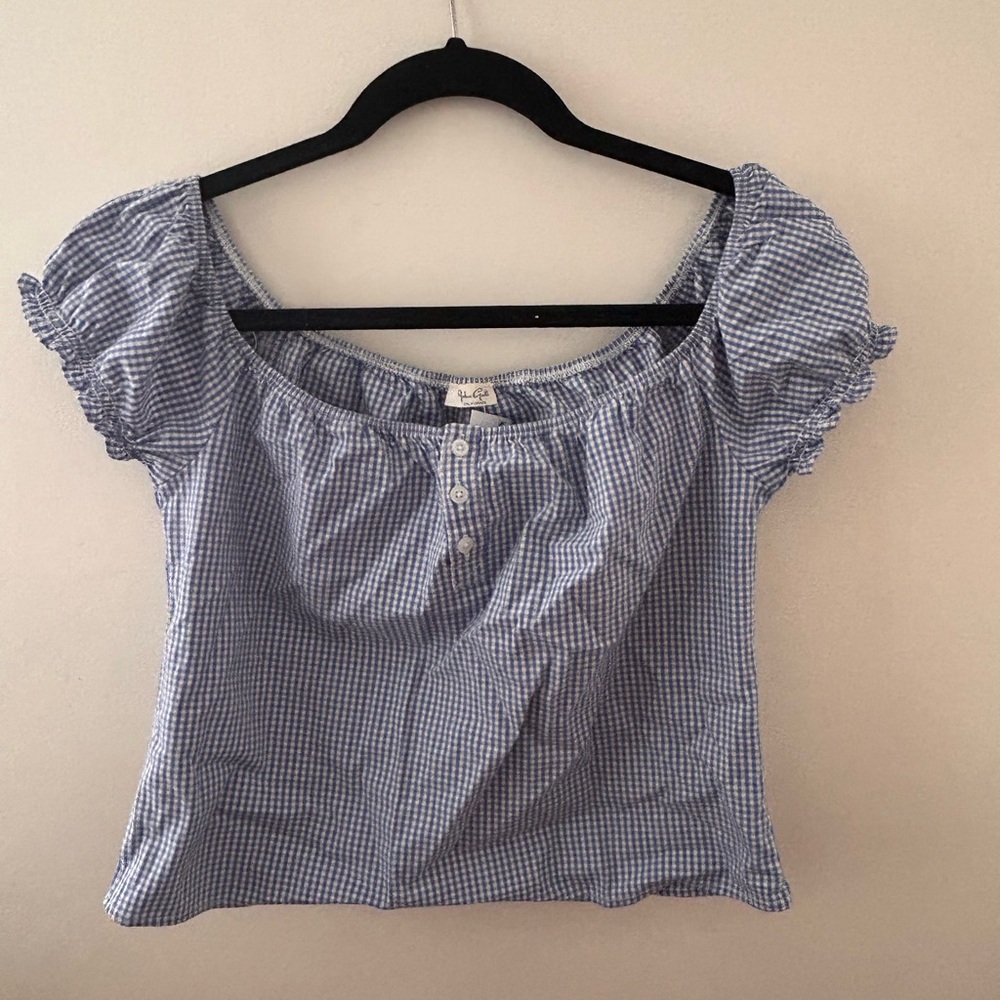 PacSun Blue Checkered Blouse
